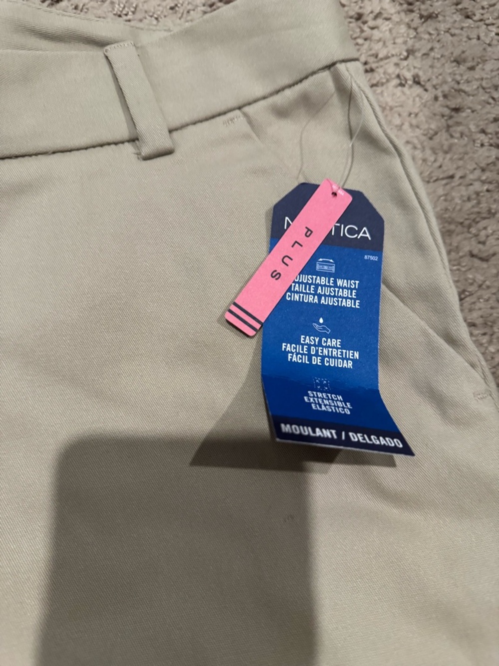 Nautica Girls Khaki School Uniform Pants Size 16.5 Plus – Adjustable Waist NWT - Picture 8 of 8